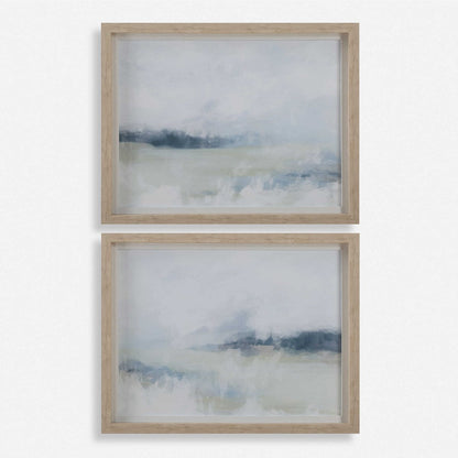 Serenity in Watercolor 36 in. Framed Prints - Set of 2