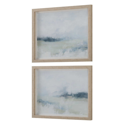 Serenity in Watercolor 36 in. Framed Prints - Set of 2