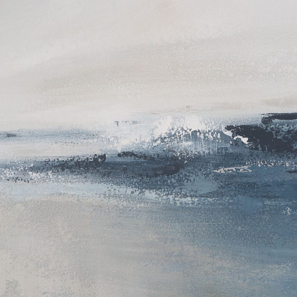 Hushed Waters 52 in. Hand Painted Canvas
