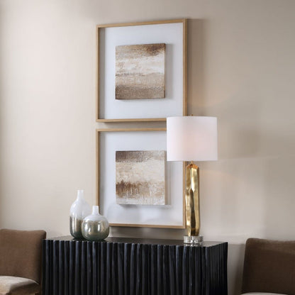 Quiet Strata 29 in. Hand Painted Canvas