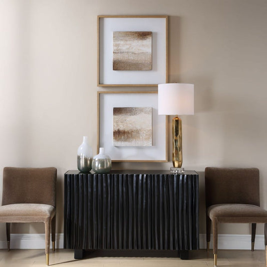Quiet Strata 29 in. Hand Painted Canvas