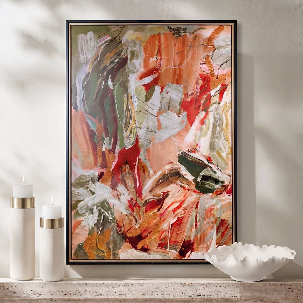 Crimson Reverie 63 in. Framed Canvas