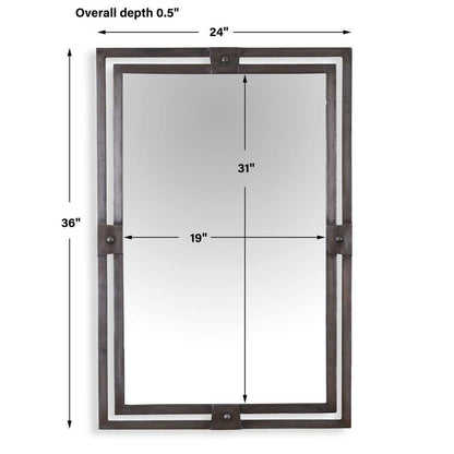 Dussoi 36 in. Iron Frame Mirror