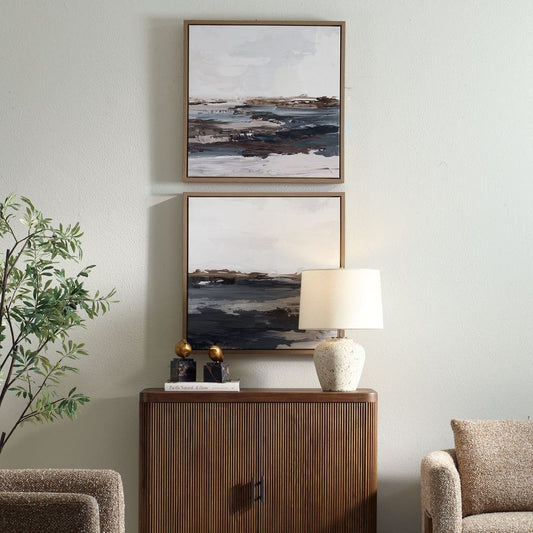 Soft Divide 26 in. Framed Canvases - Set of 2