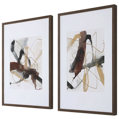 Neutral Harmony 40 in. Framed Prints - Set of 2