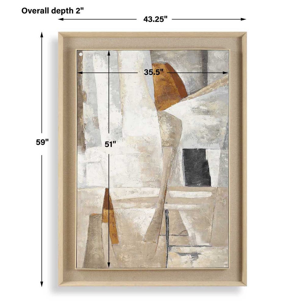 Ochre Accents 59 in. Hand Painted Canvas