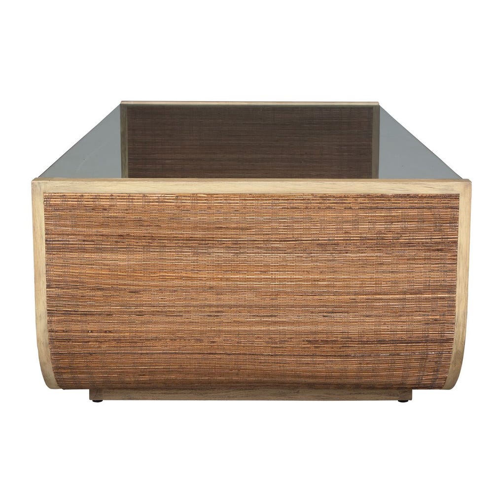 Esterna 53 in. Coffee Table with Woven Wood Detailing