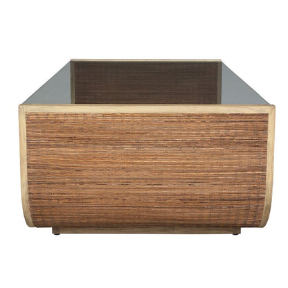 Esterna 53 in. Coffee Table with Woven Wood Detailing