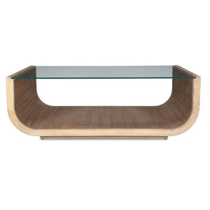 Esterna 53 in. Coffee Table with Woven Wood Detailing