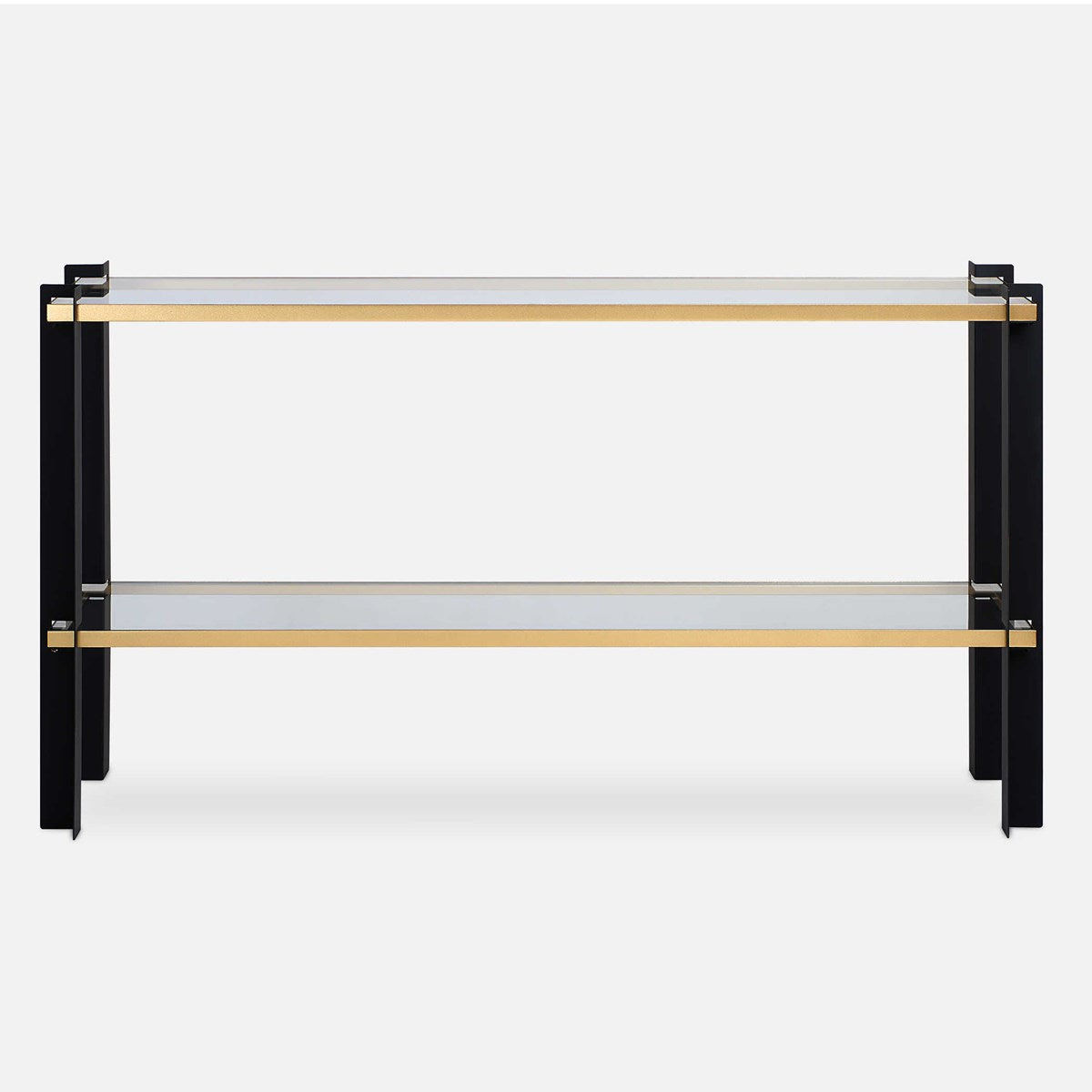 Novara 60 in. Tempered Clear Glass Console Table