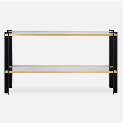 Novara 60 in. Tempered Clear Glass Console Table