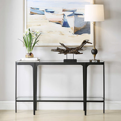 Atzara 53 in. Tempered Glass Console Table