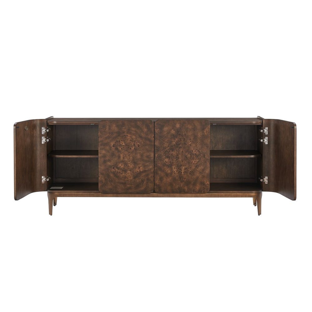 Piacenza 74 in. Mappa Burl Veneer Cabinet