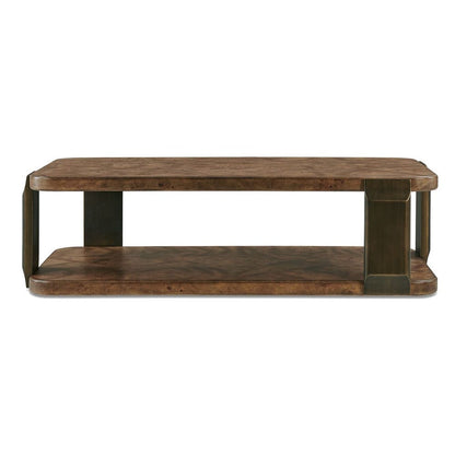 Selvana 54 in. Mappa Burl Veneer Coffee Table