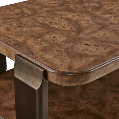 Selvana 54 in. Mappa Burl Veneer Coffee Table