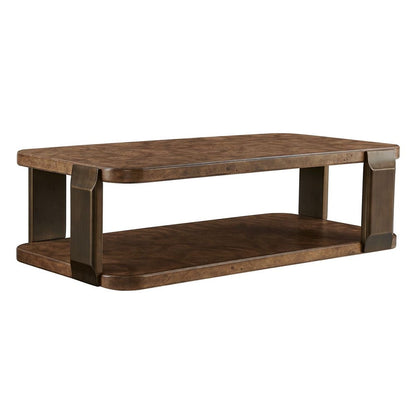 Selvana 54 in. Mappa Burl Veneer Coffee Table