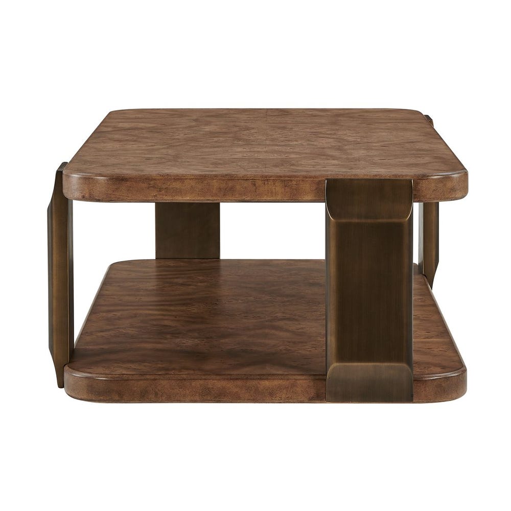 Selvana 54 in. Mappa Burl Veneer Coffee Table