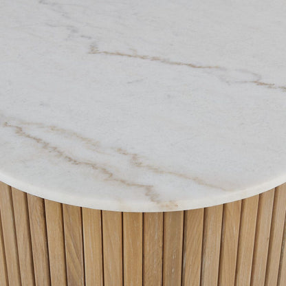 Cuturella 52 in. Wood and Marble Coffee Table