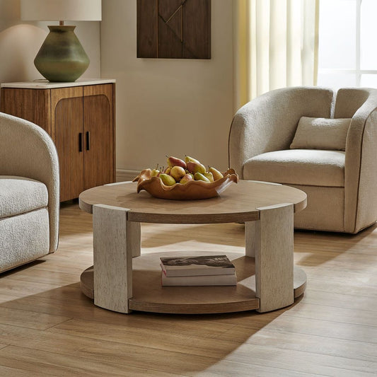 Casciana 38 in. Oak Veneer Coffee Table