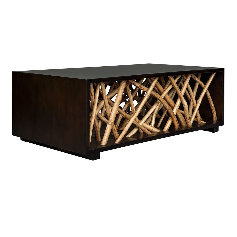 Sorgenti 48 in. Solid Mahogany Wood Coffee Table
