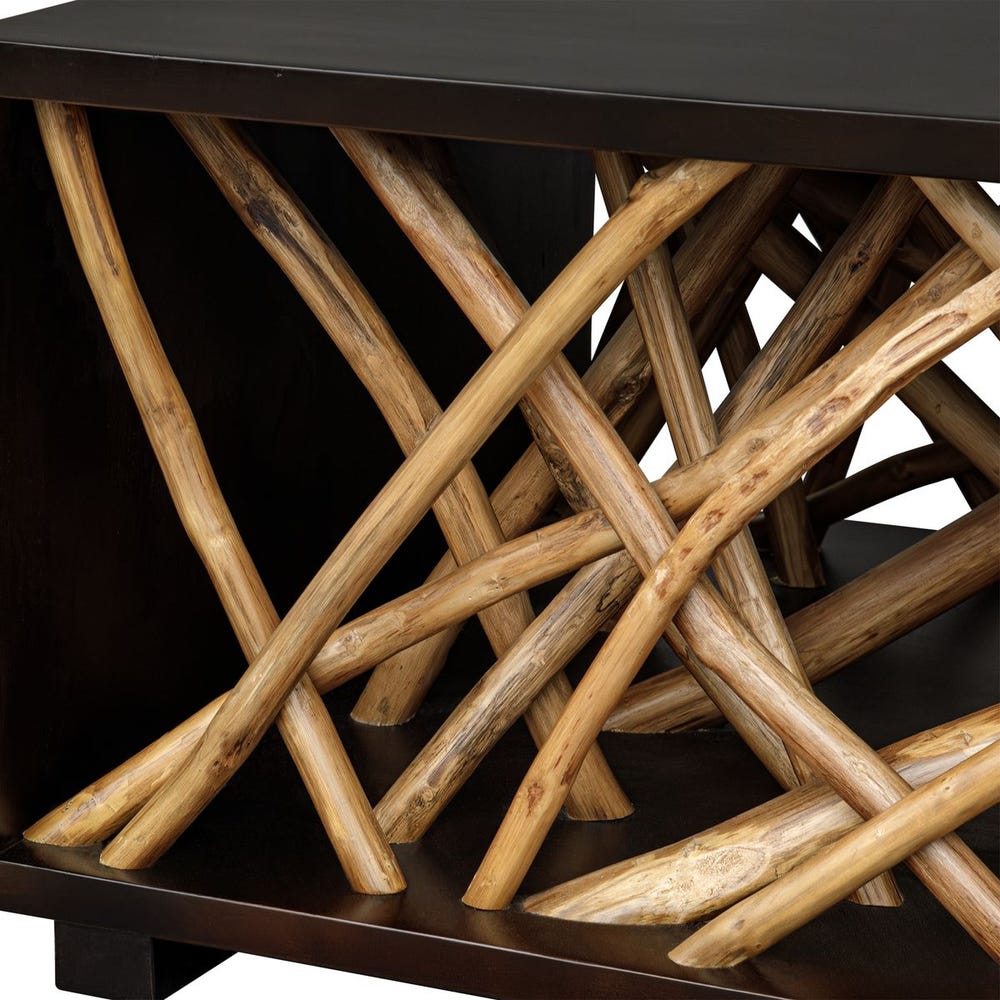 Sorgenti 48 in. Solid Mahogany Wood Coffee Table