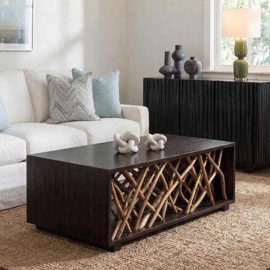 Sorgenti 48 in. Solid Mahogany Wood Coffee Table