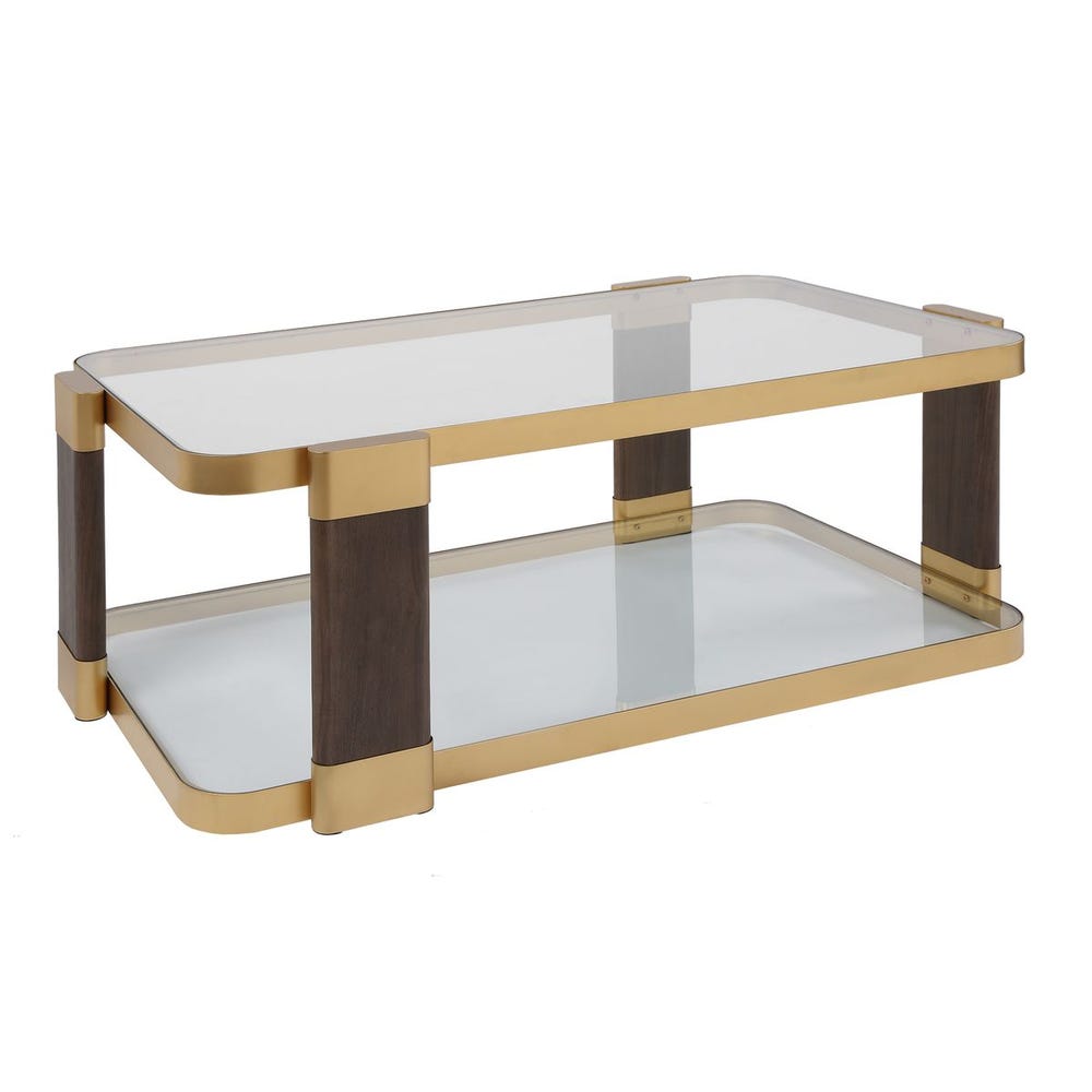 Ilenia 50 in. Walnut Veneer Legs Coffee Table