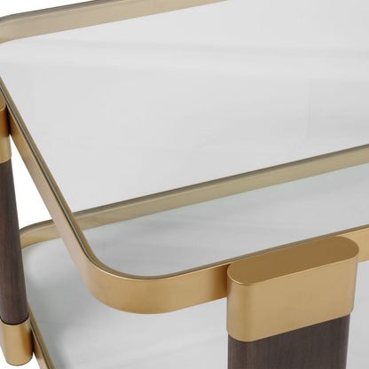 Ilenia 50 in. Walnut Veneer Legs Coffee Table