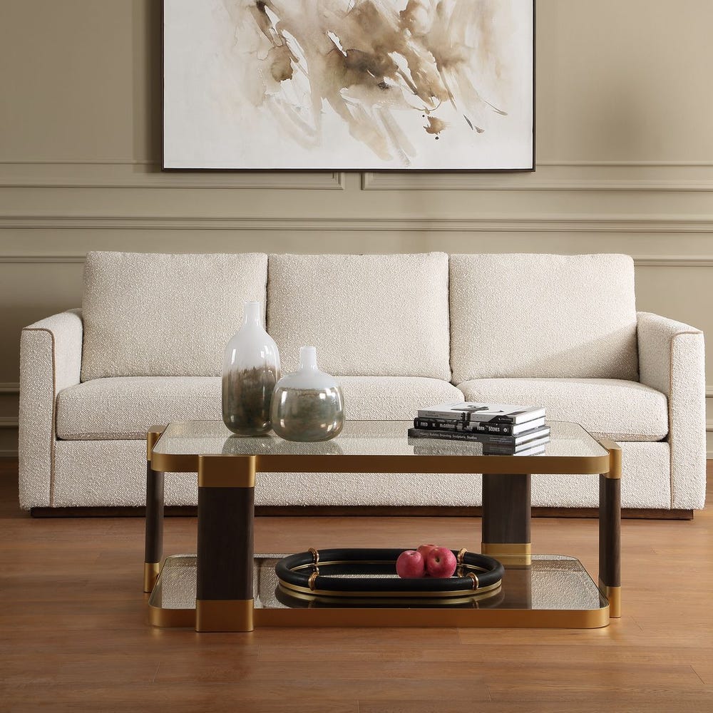 Ilenia 50 in. Walnut Veneer Legs Coffee Table
