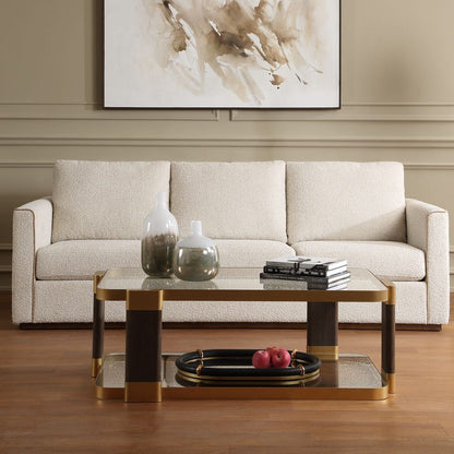 Ilenia 50 in. Walnut Veneer Legs Coffee Table