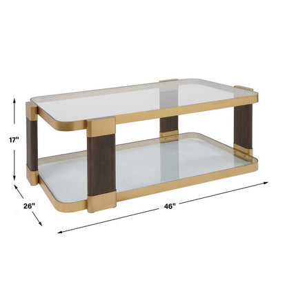 Ilenia 50 in. Walnut Veneer Legs Coffee Table