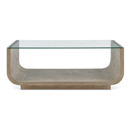 Brianza 46 in. Ash Burl and Oak Veneer Coffee Table