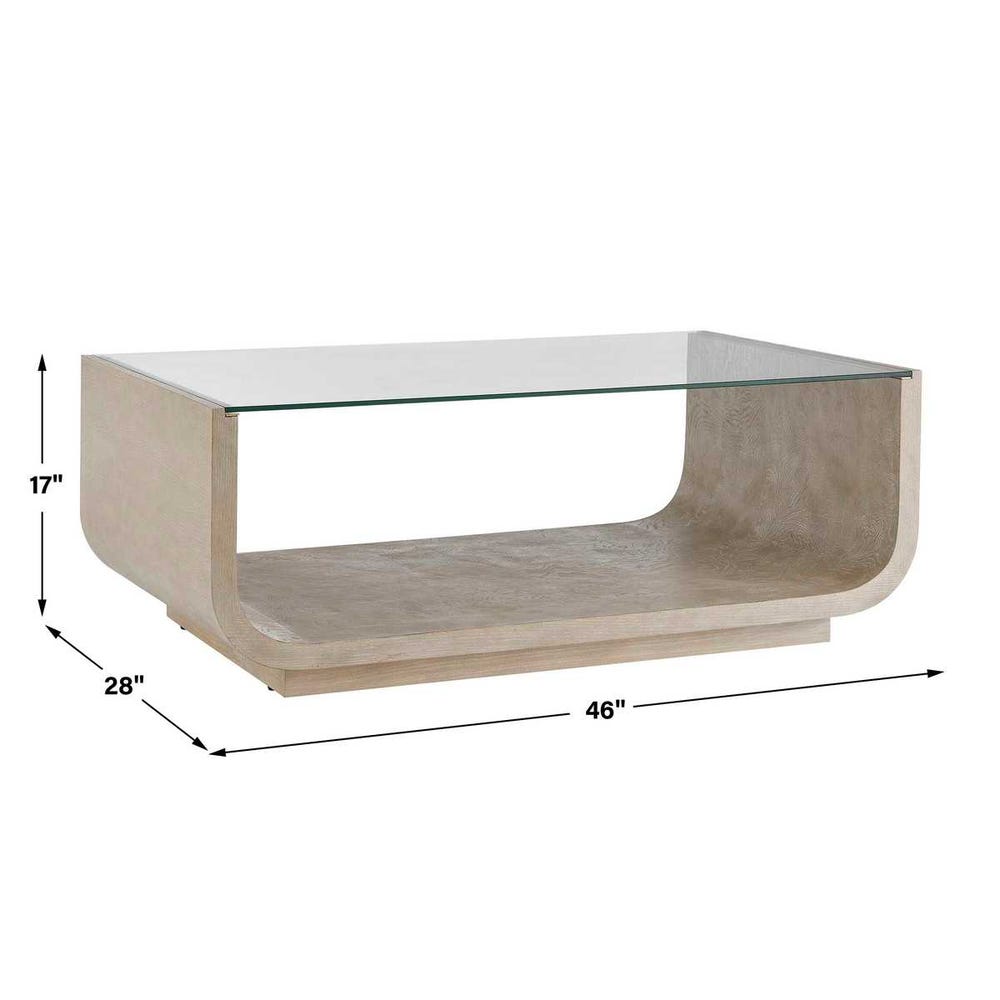 Brianza 46 in. Ash Burl and Oak Veneer Coffee Table
