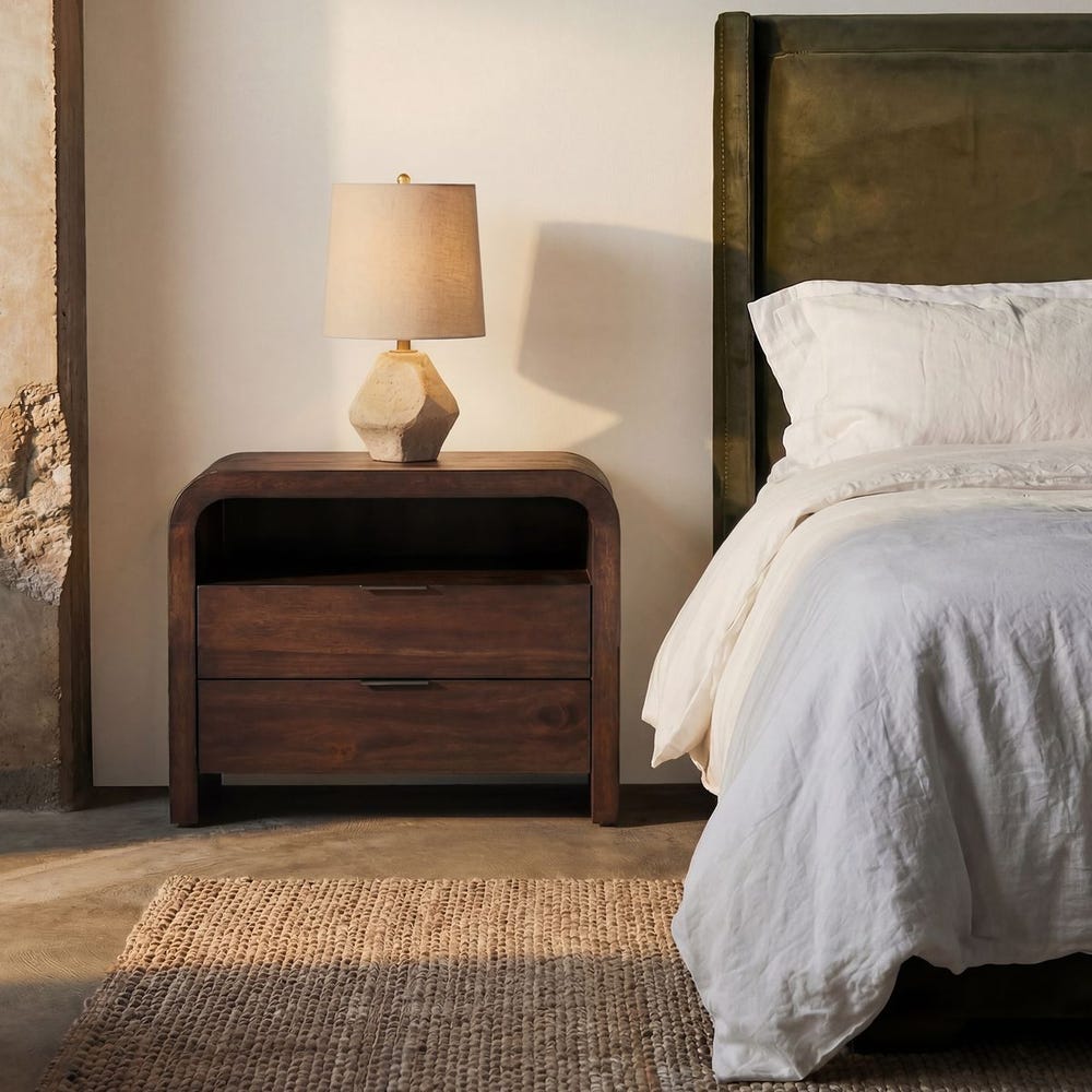 Frassene 30 in. Accacia Wood Side Table