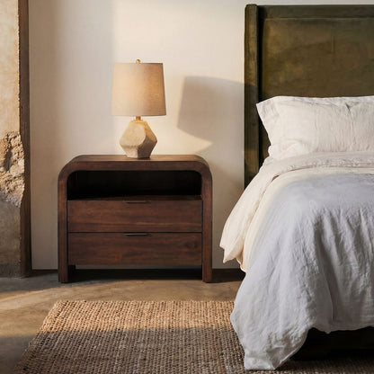 Frassene 30 in. Accacia Wood Side Table