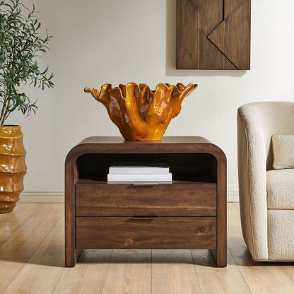 Frassene 30 in. Accacia Wood Side Table