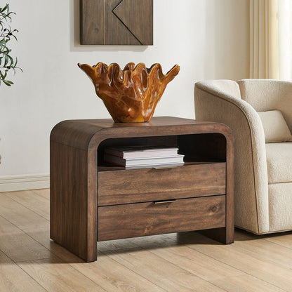 Frassene 30 in. Accacia Wood Side Table