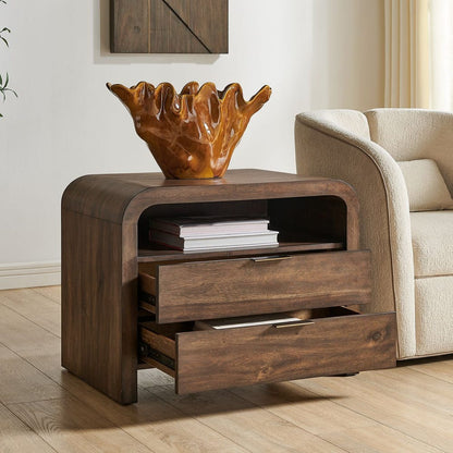 Frassene 30 in. Accacia Wood Side Table
