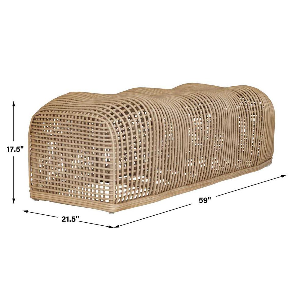 Adelfia Rattan Bench