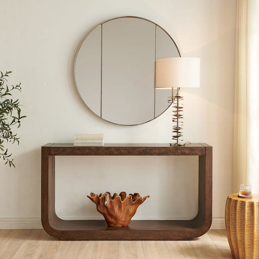 Ottavia 58 in. Walnut Oak Veneer Console Table