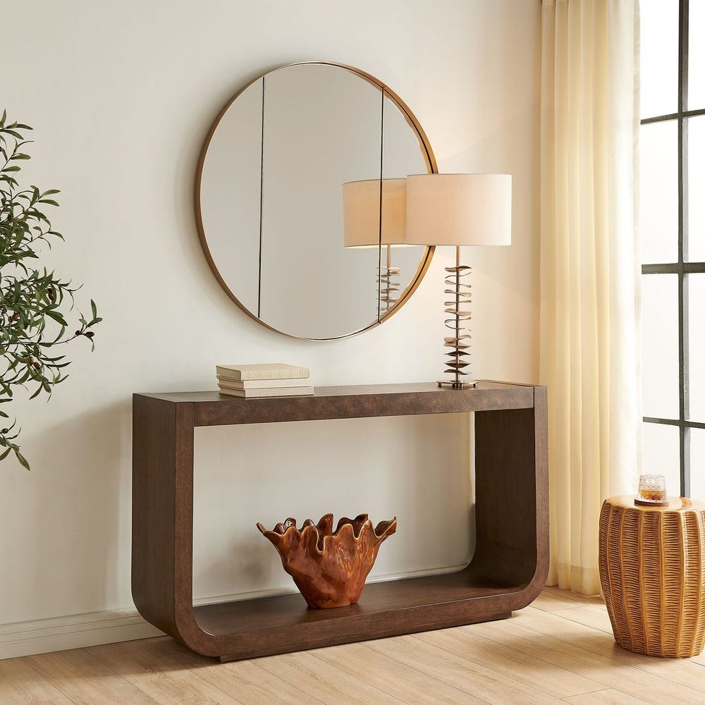 Ottavia 58 in. Walnut Oak Veneer Console Table