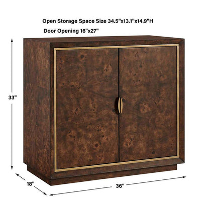 Sempione 36 in. Mappa Burl Veneer Cabinet
