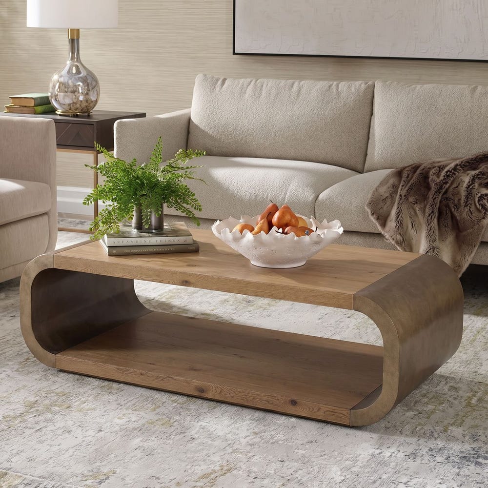 Merlo 55 in. Oak Veneer Coffee Table