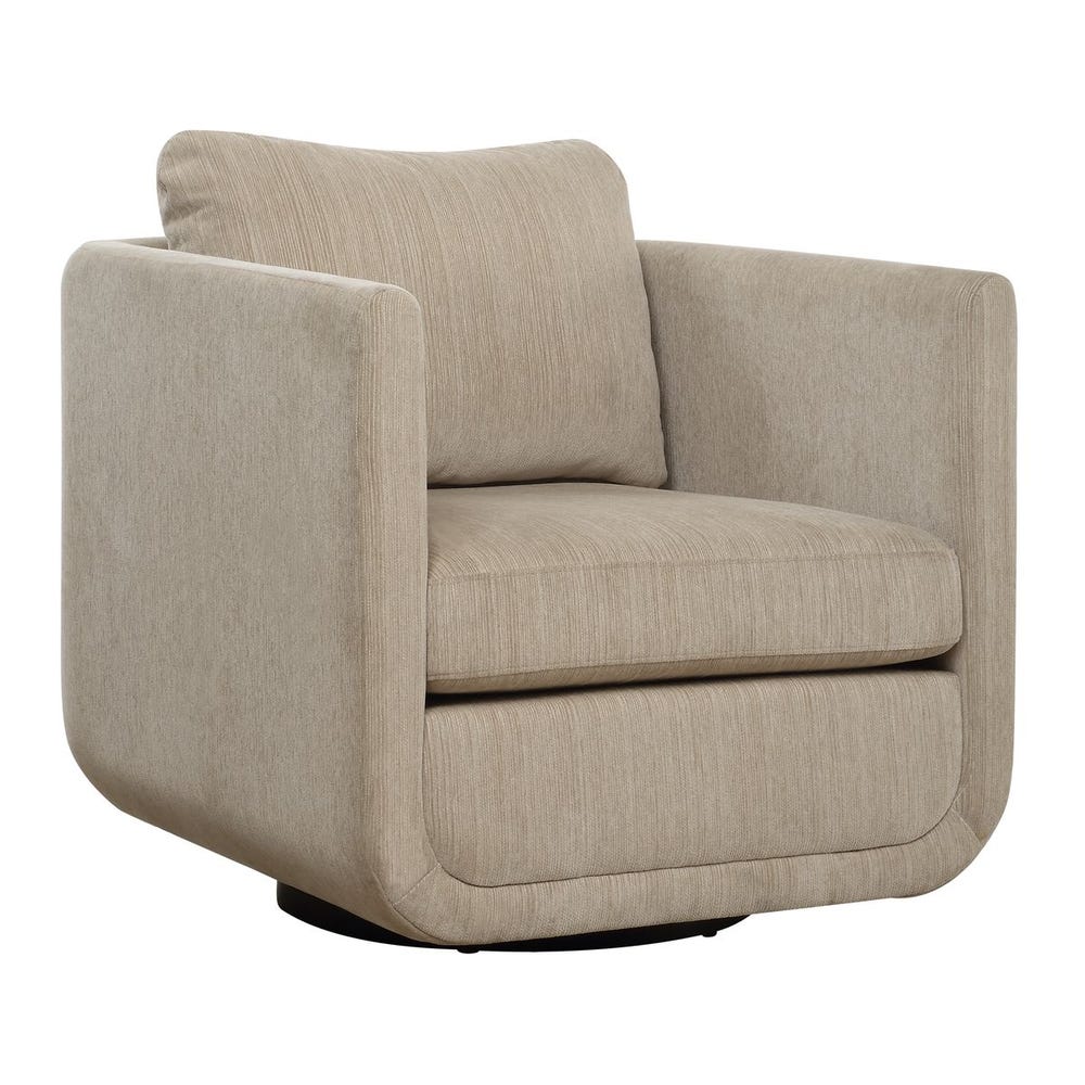Vasto Upholstered Swivel Chair - Porcelain
