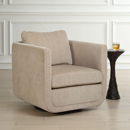 Vasto Upholstered Swivel Chair - Porcelain