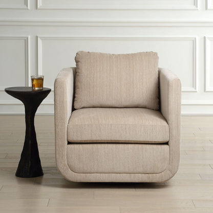 Vasto Upholstered Swivel Chair - Porcelain