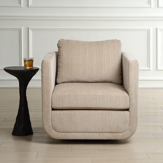 Vasto Upholstered Swivel Chair - Porcelain