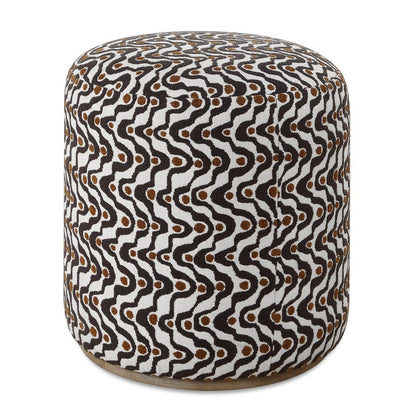 Carbone Plush Fabric Ottoman