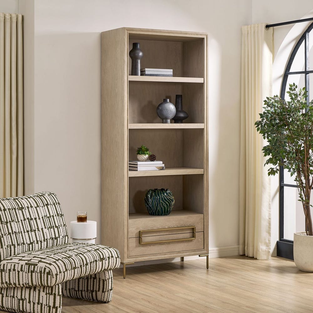Reghena 88 in. Oak Veneer Etagere