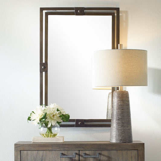 Dussoi 36 in. Iron Frame Mirror